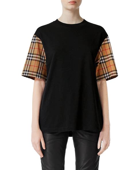 burberry serra tee|Burberry Serra Tee w/ Check Sleeves .